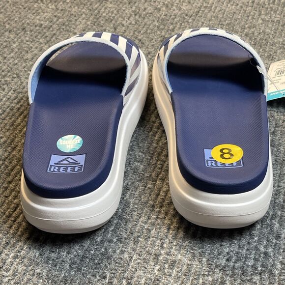 Reef Cushion Bondi Bay Women 8 Platform Slide Sandals Bluestone Lane Blue NEW - Picture 7 of 9